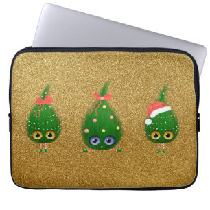 Capa Para Notebook Fita De Neve Cuta Critério De Natal Da Ervilha De