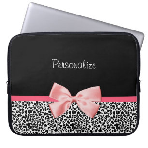Capa Para Notebook Fita preto e branco na moda do rosa do impressão