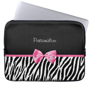 Capa Para Notebook Fita preto e branco na moda do rosa do impressão