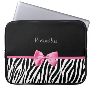 Capa Para Notebook Fita preto e branco na moda do rosa do impressão