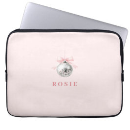 Capa Para Notebook Fita Rosa da Bola do Disco Coquette Personalizada