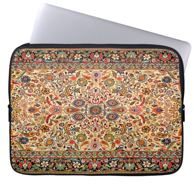 Capa Para Notebook Fita Turca Oriental - Rug Floral (Frente)