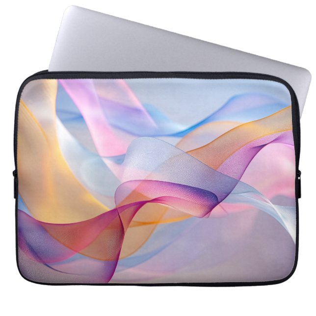 Capa Para Notebook Fitas Coloridas Fluindo Abstratas (Frente)