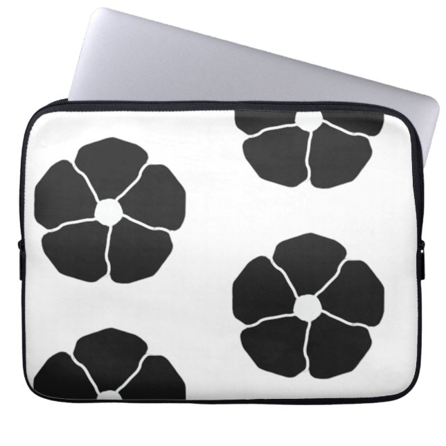 Capa Para Notebook Five-Petal Black Flower (Frente)