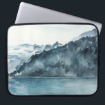 Capa Para Notebook Fjords de inverno<br><div class="desc">Fjords de inverno II por Jennifer Paxton Parker. Apresenta fiordes de aquarela em uma configuração serena,  de tom azul.</div>