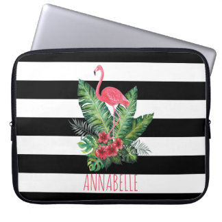 Capa Para Notebook Flamingo e bandas de flores