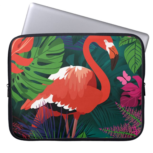Capa Para Notebook Flamingo Rosa: Harmonia Tropical da Borboleta. (Frente)