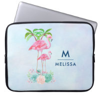 Flamingo, Rosa, Mamãe e Bebê, com Palmeiras