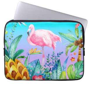 Capa Para Notebook Flamingo Rosa Na Floresta Tropical