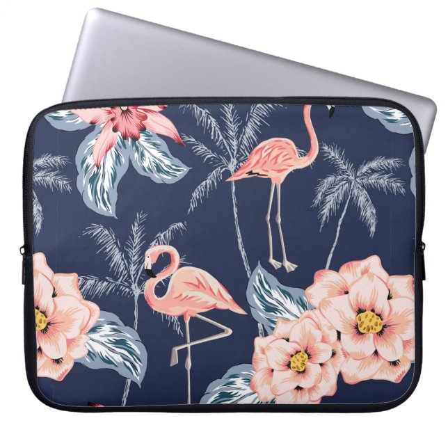 Capa Para Notebook flamingo rosa, palmeiras, rosa, flor de orquídea,  (Frente)