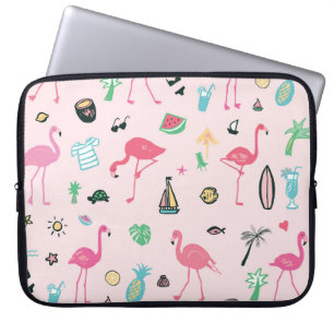 Capa Para Notebook Flamingo Summer: Padrão de Aves Vibrantes