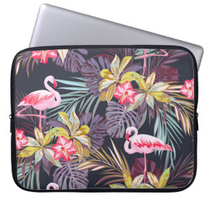 Capa Para Notebook Flamingo Tropical: Padrão sem costura de verão