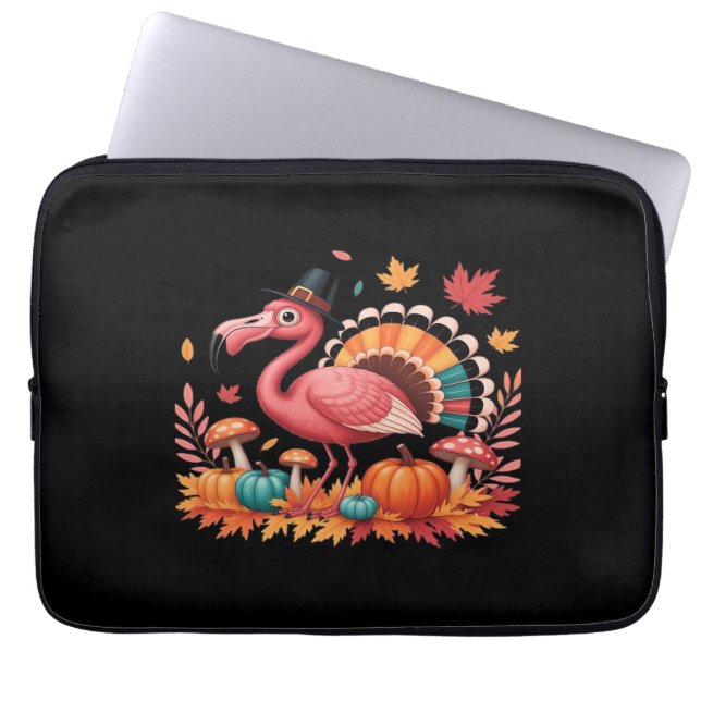 Capa Para Notebook Flamingo Turquia Fofo Flamingo Turquia Queda Folha (Frente)