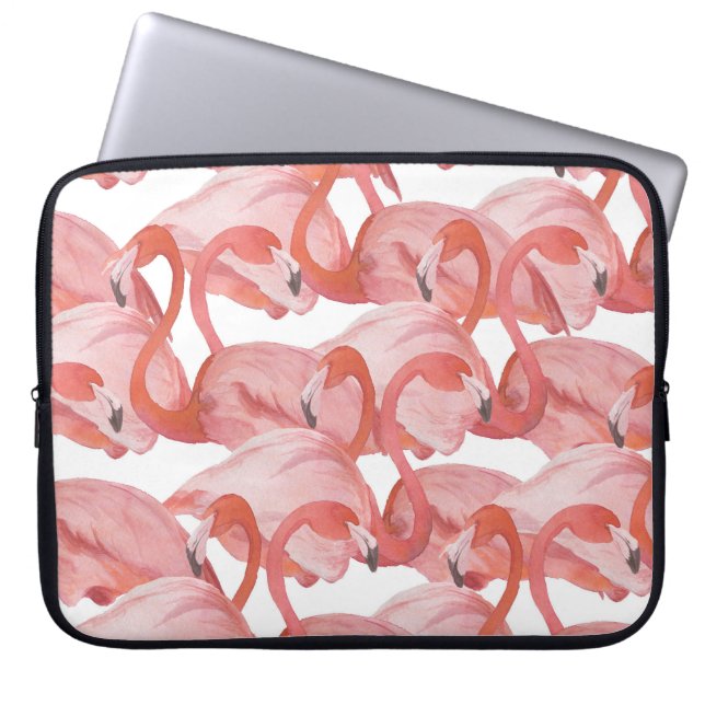 Capa Para Notebook Flamingo Watercolor: Padrão Invisível (Frente)