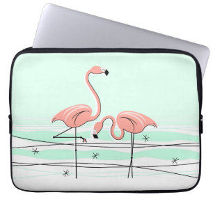 Capa Para Notebook Flamingos Aqua Pair Name bolsa de laptop