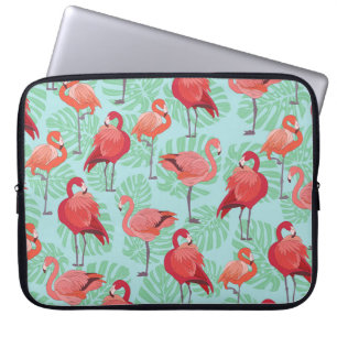 Capa Para Notebook Flamingos Rosa: Padrão Exótico Sem Olhos.