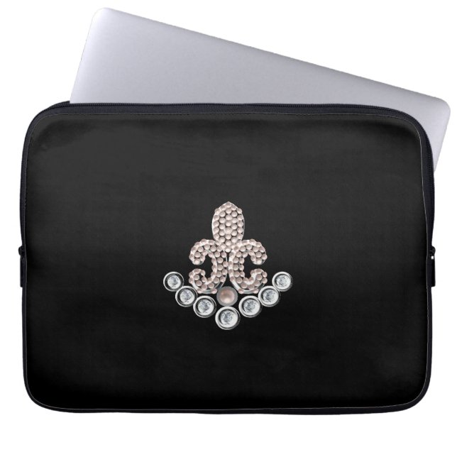 Capa Para Notebook Fleur De Lis-pérolas (Frente)
