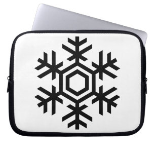 Capa Para Notebook Floco de neve preto e branco