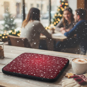 Capa Para Notebook Floco de neve vermelho festivo