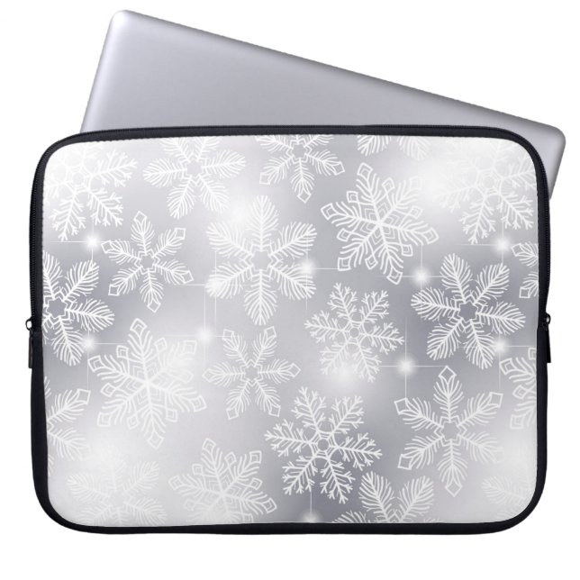 Capa Para Notebook Flocos de neve e luzes (Frente)