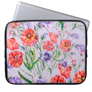 Capa Para Notebook Flor azul buquê, flor rosa e pop
