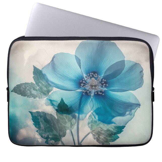 Capa Para Notebook Flor Azul Eetéreo (Frente)