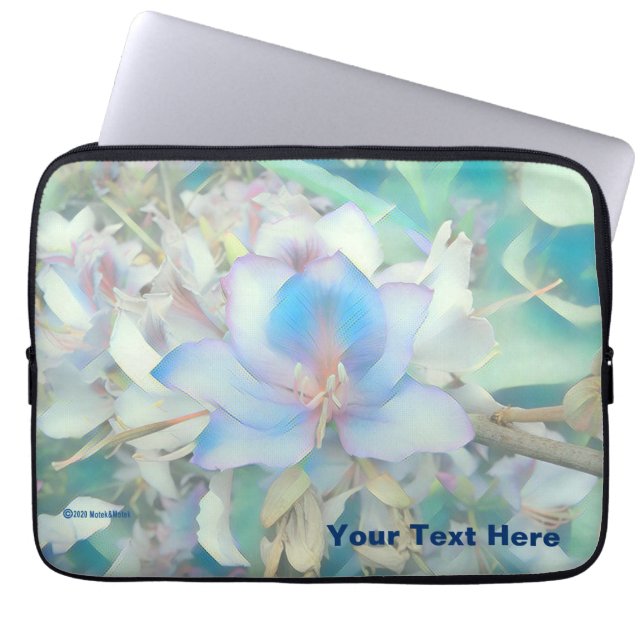 Capa Para Notebook Flor Azul Pastel (Frente)