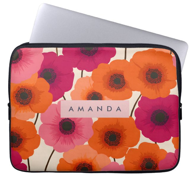Capa Para Notebook Flor Cor-de-Rosa Laranja Alegre Personalizada (Frente)