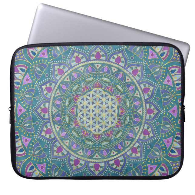 Capa Para Notebook Flor da Vida - Mandala Estilo Índia 1 (Frente)