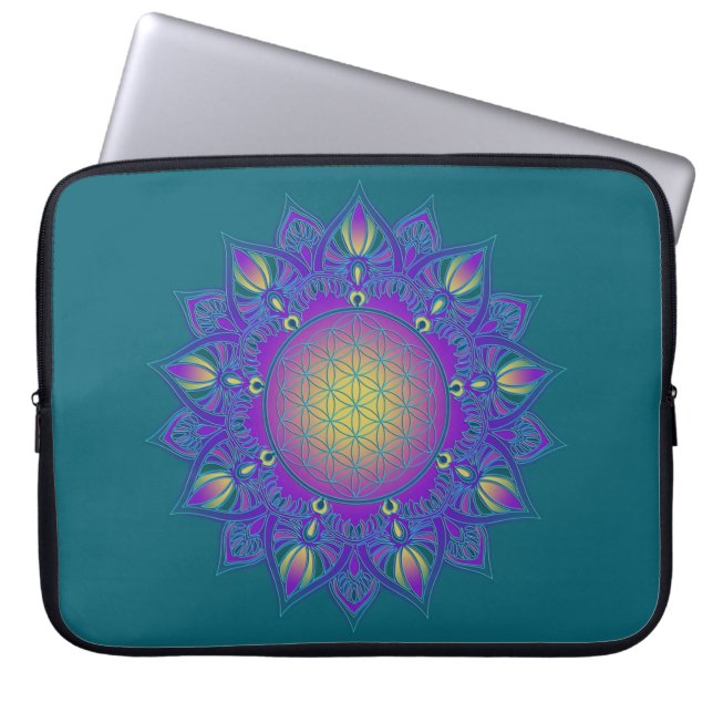 Capa Para Notebook Flor da Vida - Mandala Indiana 3 (Frente)