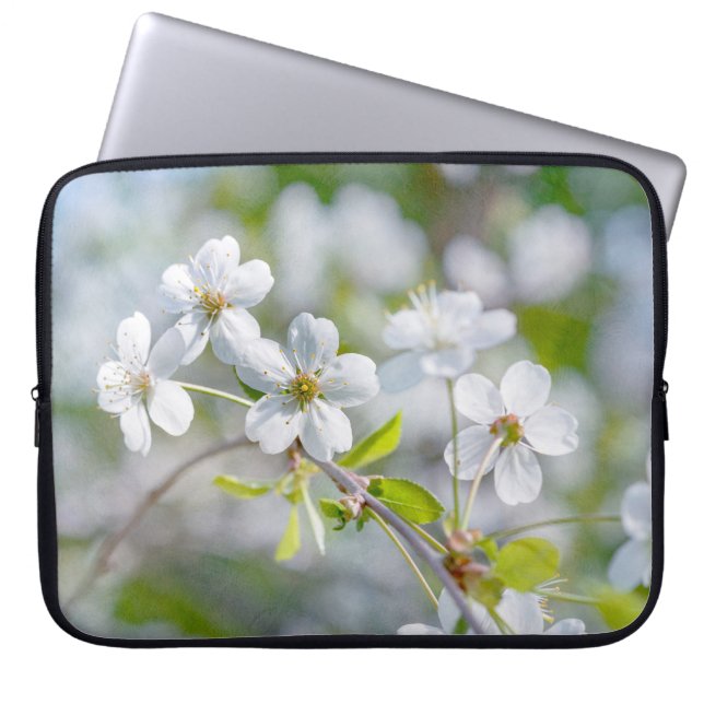 Capa Para Notebook Flor de Cereja Branca (Frente)