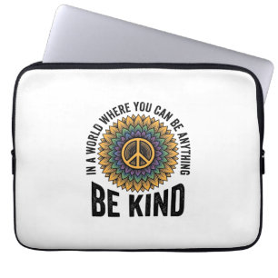 Capa Para Notebook Flor de Chuva de Cores da Paz Camisa Vintage Be Ki
