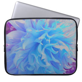 Capa Para Notebook Flor de Dália Decorativa Azul Elegante