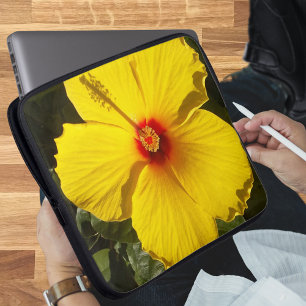 Capa Para Notebook Flor de Hibiscus Amarelo