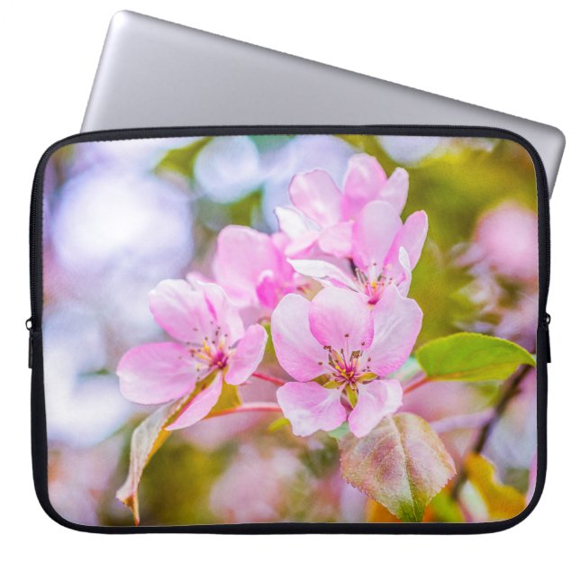Capa Para Notebook Flor de Maçã Rosa (Frente)