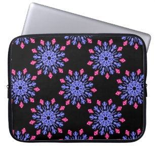 Capa Para Notebook Flor de néon azul e vermelha
