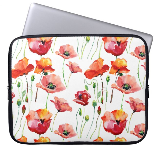 Capa Para Notebook Flor De Papoila: Simples Fundo Sem Olhos. (Frente)