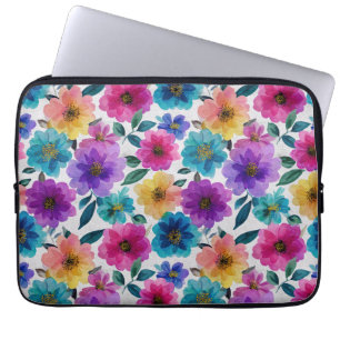 Capa Para Notebook Flor de Primavera de Aquarela Flores Brilhantes Vi