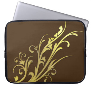 Capa Para Notebook Flor Dourada abstrato Luxury Faux