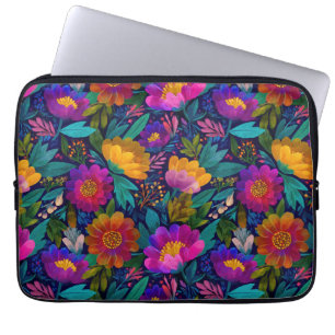 Capa Para Notebook Flor Exótico Flores Negrito e Floral Elegante