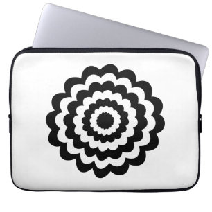 Capa Para Notebook Flor Funky em preto e branco.