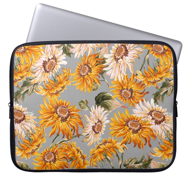Capa Para Notebook Flor girassol primavera belo patamar sem soldadura (Frente)