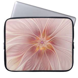 Capa Para Notebook Flor moderna do abstrato floral cor-de-rosa macio