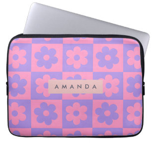 Capa Para Notebook Flor Rosa e Roxa Personalizada