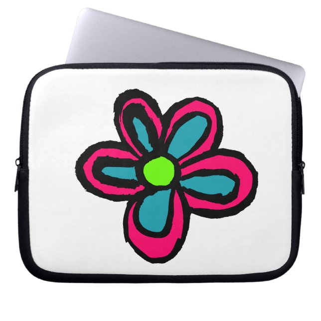Capa Para Notebook Flor Rosa Fofa (Frente)