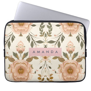 Capa Para Notebook Flor Rosada Vintage Personalizada