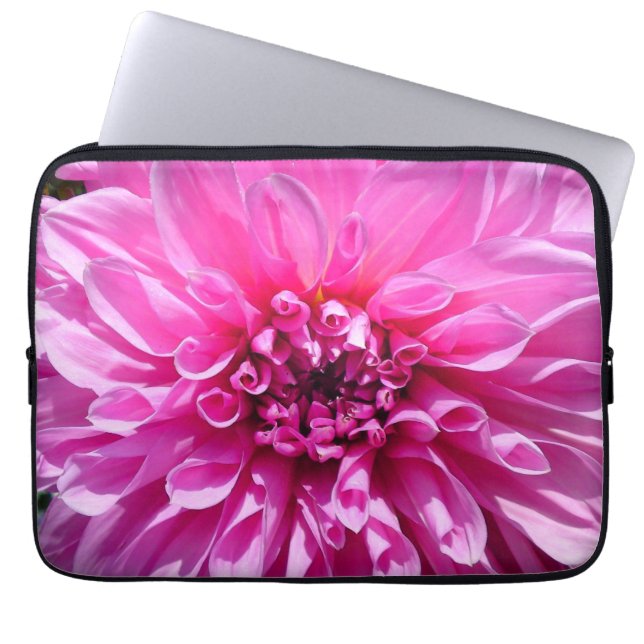 Capa Para Notebook Flor Roxo Rosa Dhalia (Frente)
