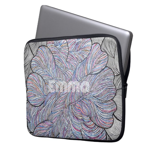 Capa Para Notebook Floral Abstrato Desenhado à Mão (Frente Esquerda)