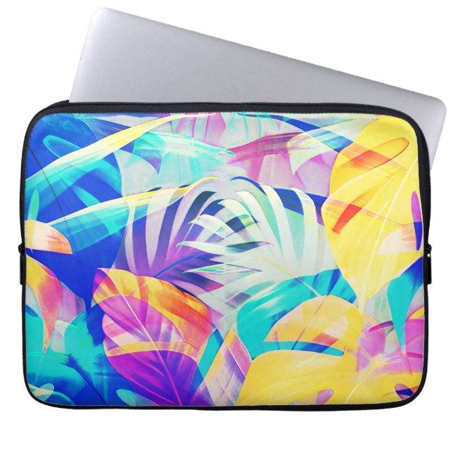 Capa Para Notebook Floral Abstrato Moderno Cor Pastel (Frente)