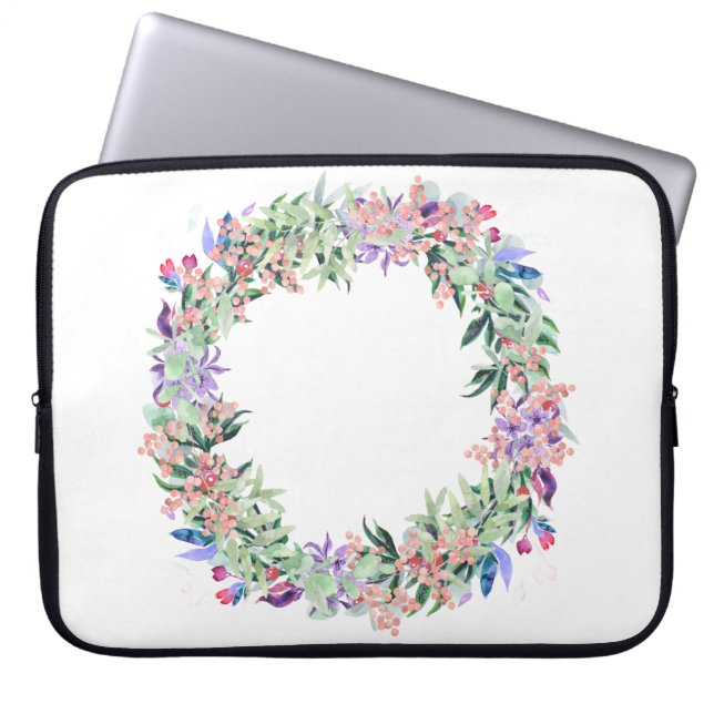 Capa Para Notebook Floral Berries Wreath (Frente)